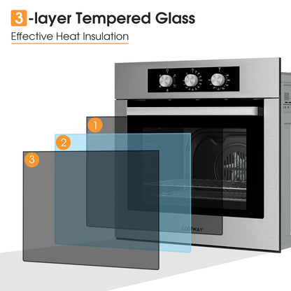 24 Inch 2.47 Cu. Ft. Single Wall Oven with 5 Cooking Functions