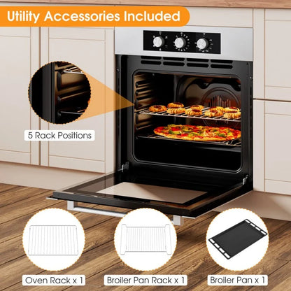 24 Inch 2.47 Cu. Ft. Single Wall Oven with 5 Cooking Functions