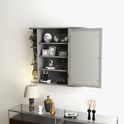 Wall-Mounted Bathroom Cabinet with Mirror, Adjustable Shelves & Ample Storage