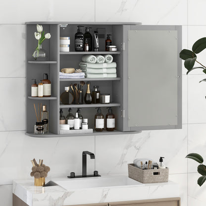 Wall-Mounted Bathroom Cabinet with Mirror, Adjustable Shelves & Ample Storage