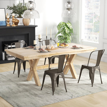 Set of 4 Stackable Metal Dining Chairs with Ergonomic Backrest - Gunmetal