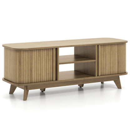 Elegant Media Console Table with Dual Sliding Doors for 55 Inch TVs