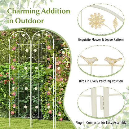 2 Pack 86.5” Metal Garden Trellis – Sturdy Support for Climbing Plants & Vines