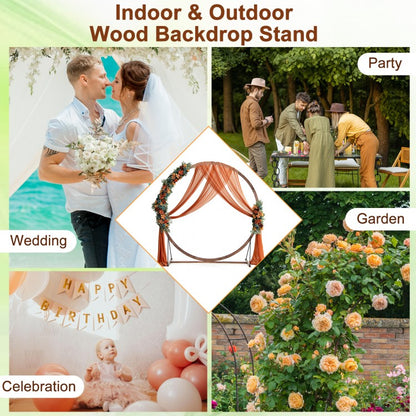 Round Wooden Wedding Arch with Multiple Decoration Options