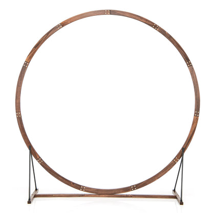 Round Wooden Wedding Arch with Multiple Decoration Options
