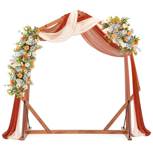 Heptagon Wooden Wedding Arch with Multiple Decoration Options