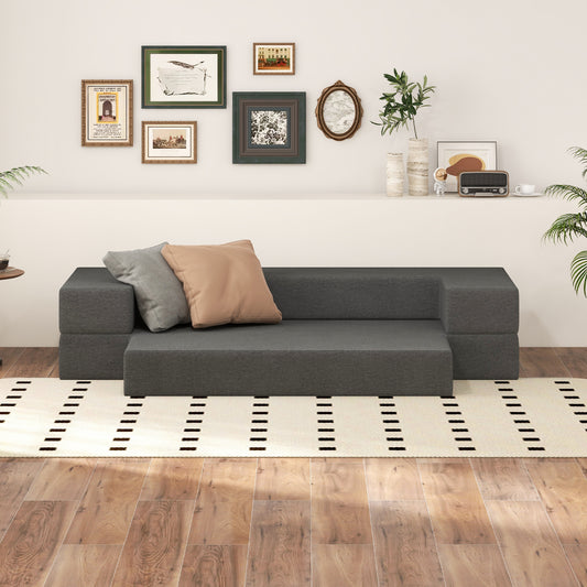 Convertible Folding Sofa Bed with Memory Foam and Washable Cover, 8 Inch Queen