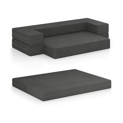 Convertible Folding Sofa Bed with Memory Foam and Washable Cover, 8 Inch Queen