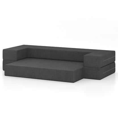 Convertible Folding Sofa Bed with Memory Foam and Washable Cover, 8 Inch Queen