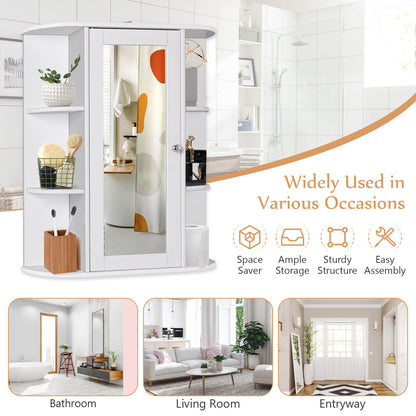 Stylish Wall-Mounted Medicine Cabinet with Mirror & Shelves