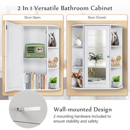 Stylish Wall-Mounted Medicine Cabinet with Mirror & Shelves