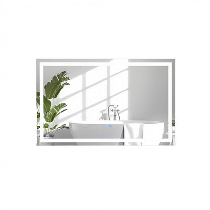 LED Wall-Mounted Bathroom Mirror with 3 Color Dimmable Lighting & Anti-Fog Function