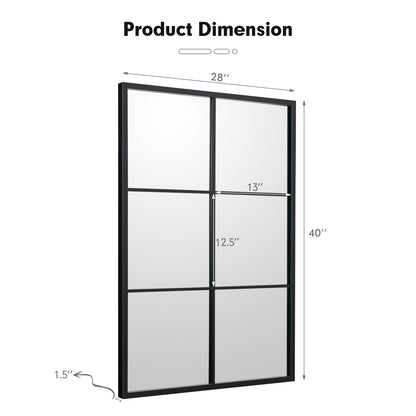 Modern 3 Layered Decorative Wall Mirror with Black Metal Frame for Living Room and Dining Room