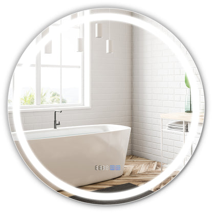 32 Inch LED Bathroom Mirror with Anti-Fog, 3 Color Lighting & Temperature Display
