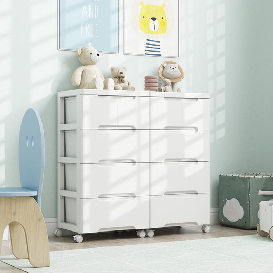 Multi-Drawer Rolling Organizer Cabinet with Lockable Wheels and Elevated Base – 5 Drawers