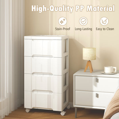 Multi-Drawer Rolling Organizer Cabinet with Lockable Wheels and Elevated Base – 5 Drawers