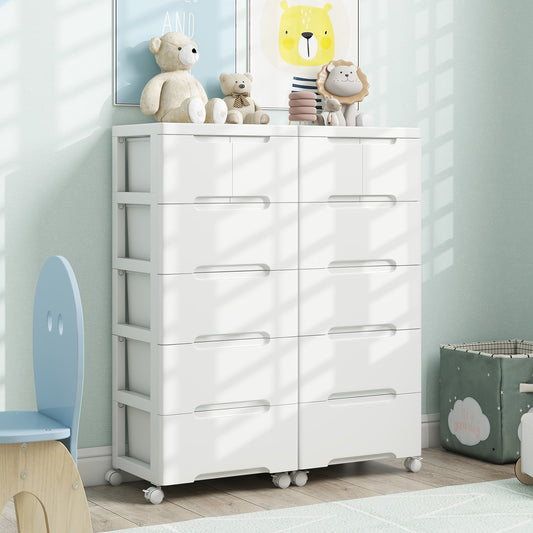 Multi-Drawer Rolling Organizer Cabinet with Lockable Wheels and Elevated Base – 6 Drawers