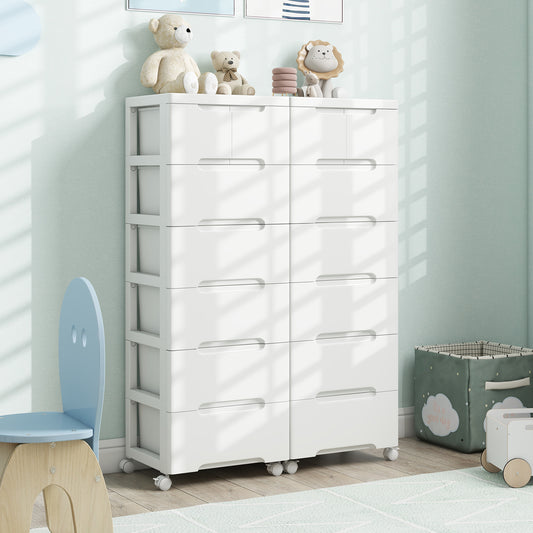 Multi-Drawer Rolling Organizer Cabinet with Lockable Wheels and Elevated Base – 7 Drawers