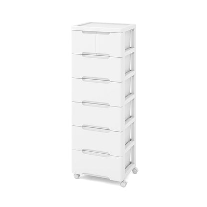 Multi-Drawer Rolling Organizer Cabinet with Lockable Wheels and Elevated Base – 7 Drawers