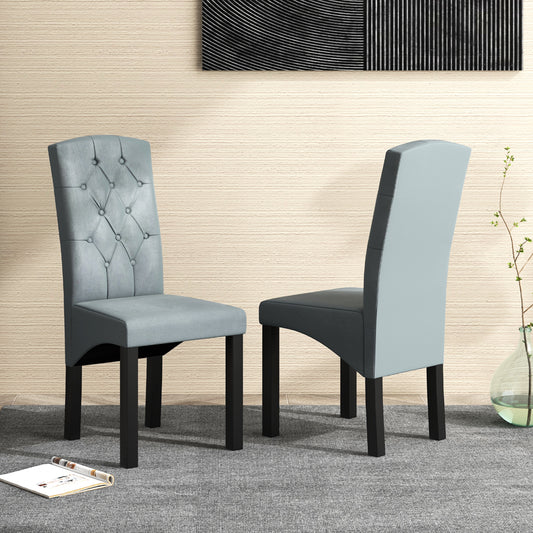 Modern Dining Chair with High Backrest and High-Density Cushion for Ultimate Comfort - Dark Grey