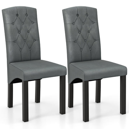 Modern Dining Chair with High Backrest and High-Density Cushion for Ultimate Comfort - Dark Grey