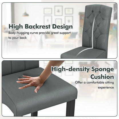 Modern Dining Chair with High Backrest and High-Density Cushion for Ultimate Comfort - Dark Grey