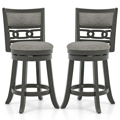 Swivel Bar Chair Set of 1 or 2 with Wooden Frame and 26" Seat Height for Pub or Kitchen
