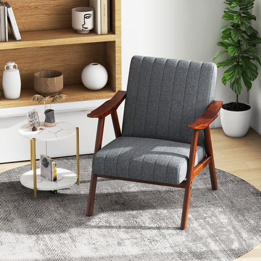 Ergonomic Lounge Armchair with Thick Cushion and Felt Pads Light Grey