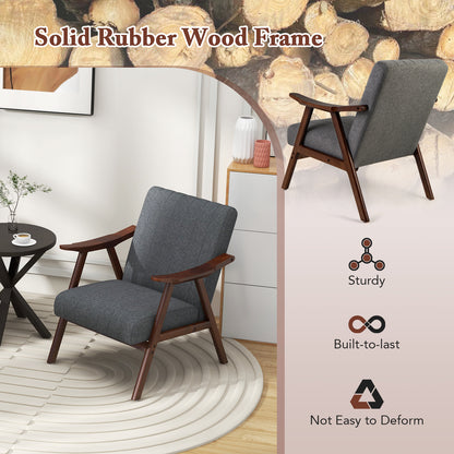 Ergonomic Lounge Armchair with Thick Cushion and Felt Pads Light Grey