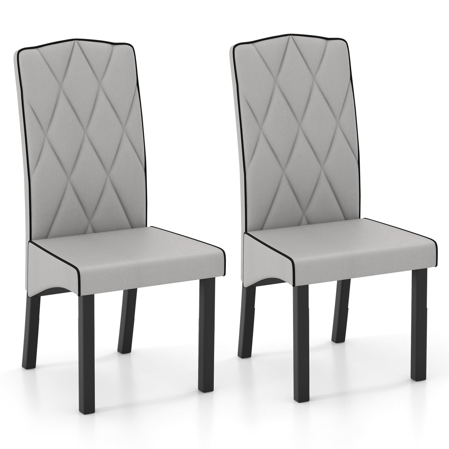 Modern Dining Chair with High Backrest and High-Density Cushion for Ultimate Comfort - Light Grey