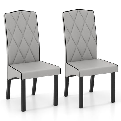 Modern Dining Chair with High Backrest and High-Density Cushion for Ultimate Comfort - Light Grey