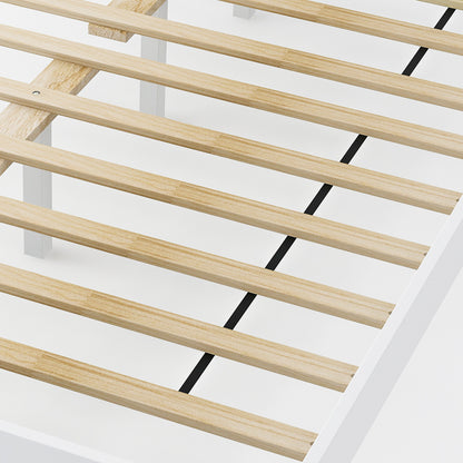 Wooden Bed Frame with Headboard and Wooden Slats Support – Queen