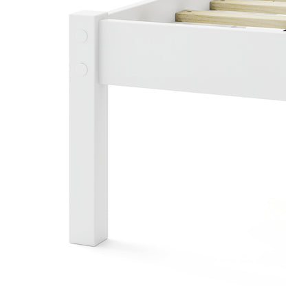 Wooden Bed Frame with Headboard and Wooden Slats Support – Queen