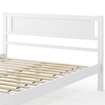Wooden Bed Frame with Headboard and Wooden Slats Support – Full