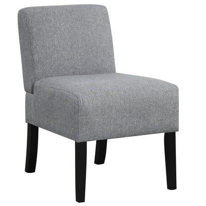 Modern Upholstered Accent Chair with Rubber Wood Legs for Living Room - Grey