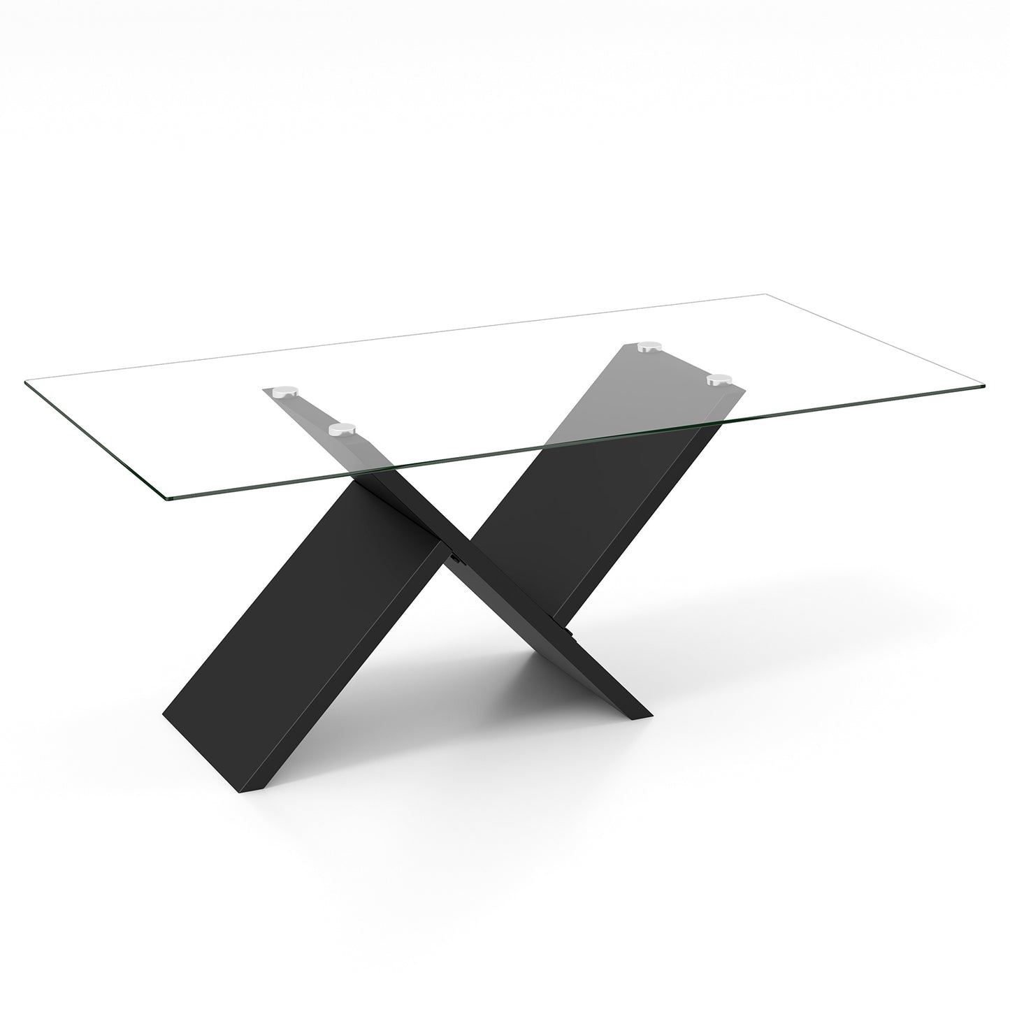 Tempered Glass Center Table with Wooden Base for Modern Living Spaces