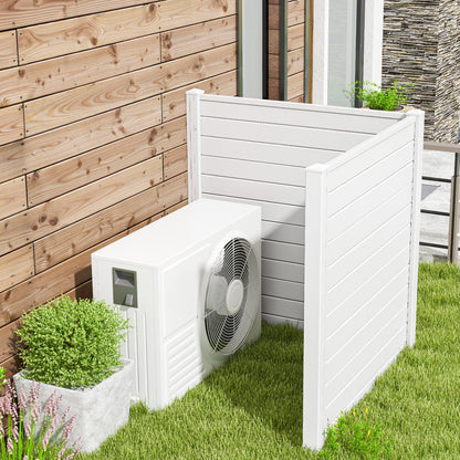 Freestanding 48 x 48 Inch Outdoor Privacy Fence for Air Conditioner with Metal Ground Stakes