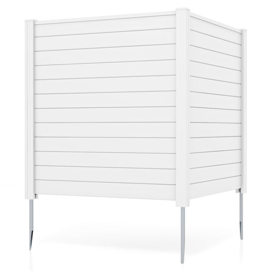 Freestanding 48 x 48 Inch Outdoor Privacy Fence for Air Conditioner with Metal Ground Stakes