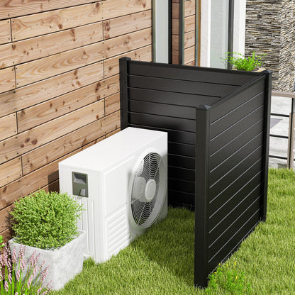 Freestanding 48 x 48 Inch Outdoor Privacy Fence for Air Conditioner with Metal Ground Stakes