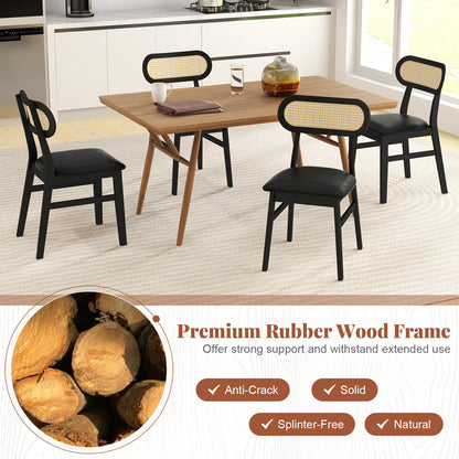 Set of 2 Mid Century Modern Wooden Dining Chairs for Indoor Use – Black Finish