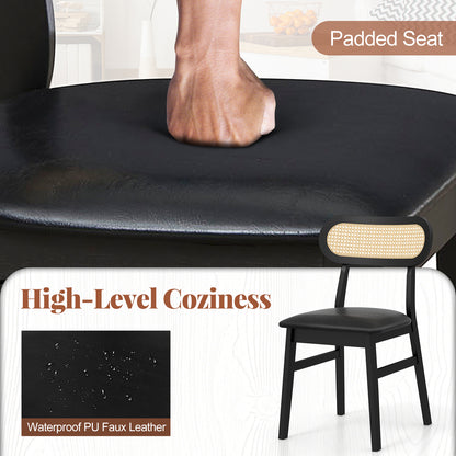 Set of 2 Mid Century Modern Wooden Dining Chairs for Indoor Use – Black Finish