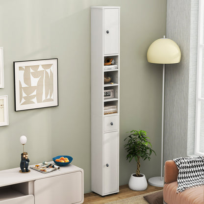 71 Inch Tall Freestanding Storage Cabinet with Adjustable Shelves and Anti-Tipping Device