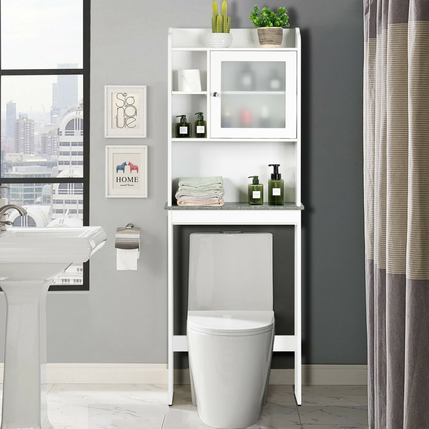 Compact Over-the-Toilet Storage Cabinet