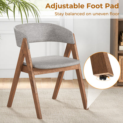 Set of 2 Soft Padded Accent Chairs with Armrests and Walnut Wood Frame