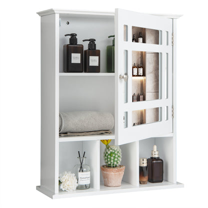 Elegant Wall-Mounted Bathroom Cabinet with Mirror & Adjustable Storage