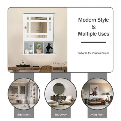Elegant Wall-Mounted Bathroom Cabinet with Mirror & Adjustable Storage