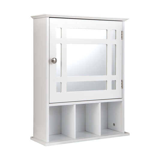 Elegant Wall-Mounted Bathroom Cabinet with Mirror & Adjustable Storage