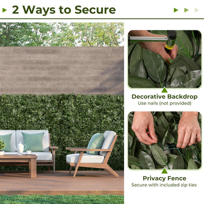 Premium Artificial Lily Leaf Privacy Screen for Garden, Balcony & Outdoor Spaces