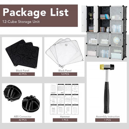 12 Cube DIY Modular Closet Organizer with Doors