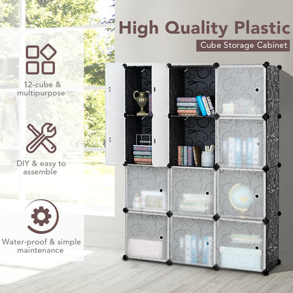 12 Cube DIY Modular Closet Organizer with Doors